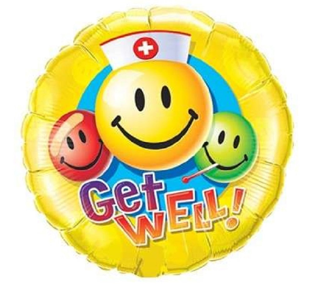 Get Well! Smile Faces Folienballon 45cm 18''