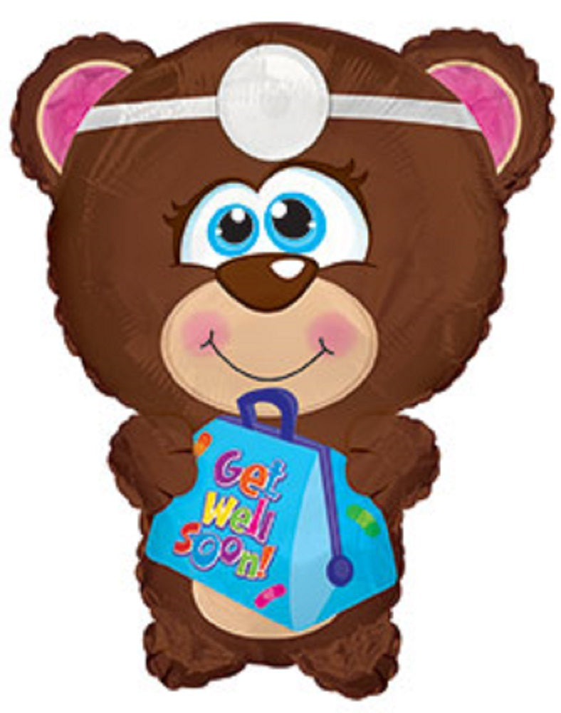 Get Well Soon Bear Gute Besserung Folienballon 56cm 22"
