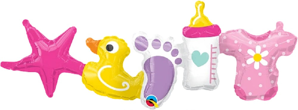 Girlande Baby Girl Pink Folienballon 2 Stück je 86,3cm 34''