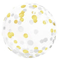 Glossy Globe Konfetti Gold und Silber 45cm 18" 5 Stück