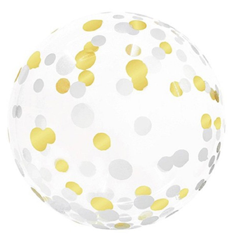 Glossy Globe Konfetti Gold und Silber 45cm 18" 5 Stück
