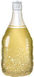 Goldene Weinflasche Folienballon - 99cm