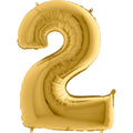 Folienballon Zahl 2 (gold) 102cm 40"