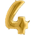 Folienballon Zahl 4 (gold) 102cm 40"