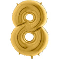 Folienballon Zahl 8 (gold) 102 cm 40"