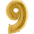 Folienballon Zahl 9 gold 40 Inch 102cm
