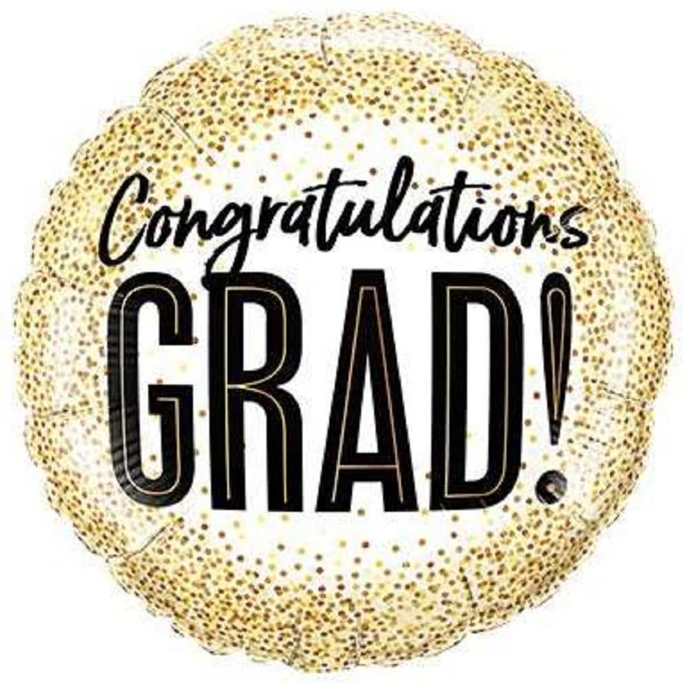 Grad Gold Glitter Dots Folienballon 46cm 18"
