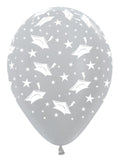 Graduation Hats Doktor Hut Bachelor Silver 30cm 12" Latex Luftballons Sempertex