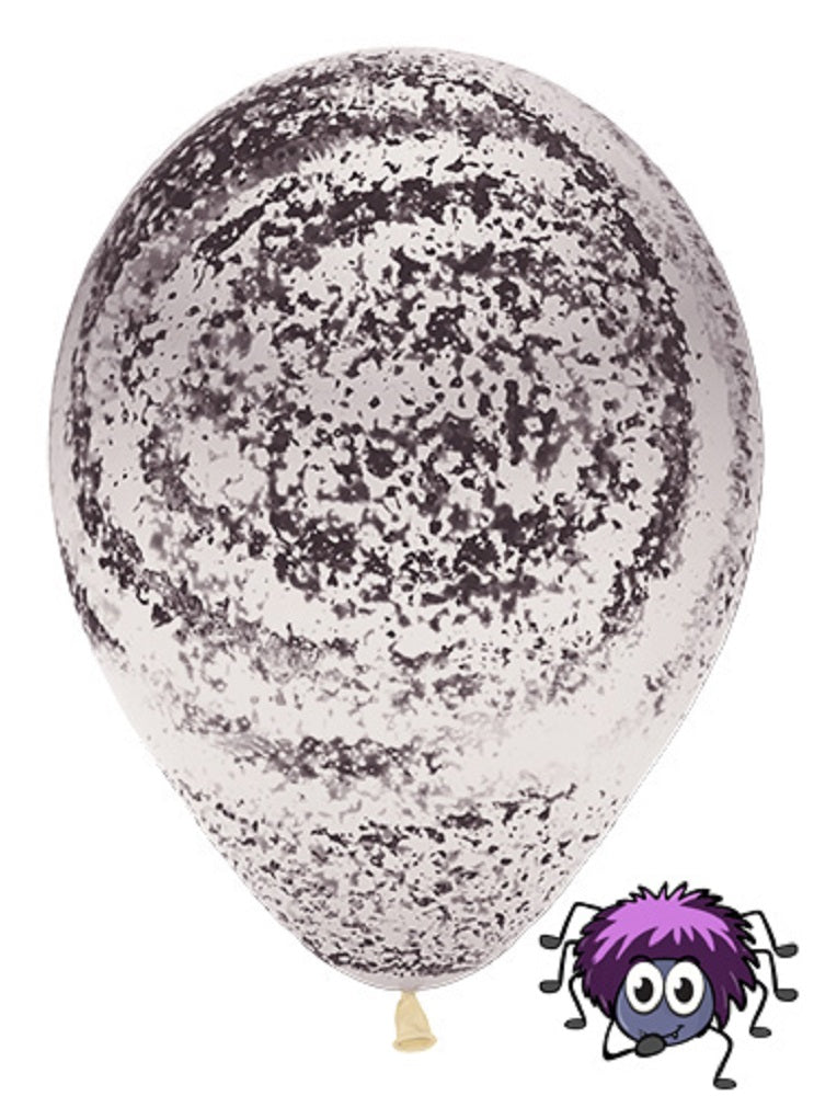 Graffiti Black/Marble bedruckte Crystal Clear 30cm 12" Latex Luftballons Sempertex