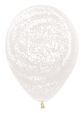 Graffiti White/Frosty bedruckte Crystal Clear 30cm 12" Latex Luftballons Sempertex