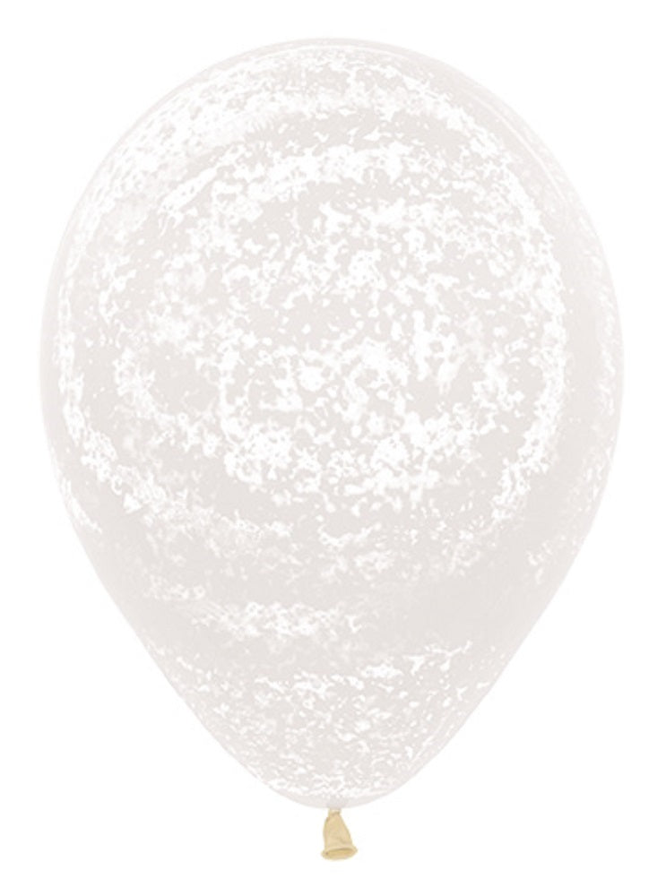 Graffiti White/Frosty bedruckte Crystal Clear 30cm 12" Latex Luftballons Sempertex