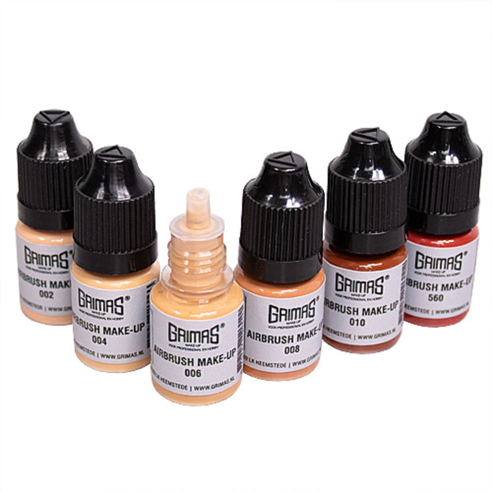Grimas Airbrush Make up Set 6 x 5 ml Farben 002 004 006 008 010 560