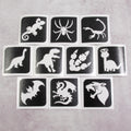 Grimas Selbstklebende Glitzer Tattooschablonen Set Dino