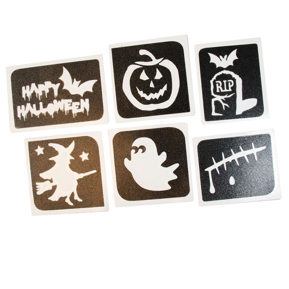 Grimas Selbstklebende Glitzer Tattooschablonen Set Halloween