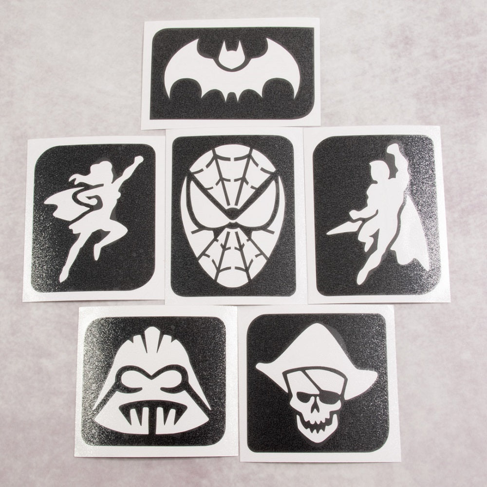 Grimas Selbstklebende Glitzer Tattooschablonen Set Hero