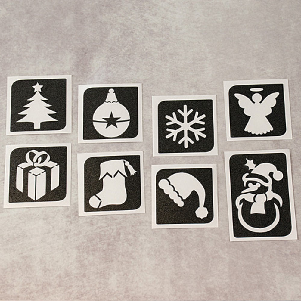 Grimas Selbstklebende Glitzer Tattooschablonen Set Christmas 2
