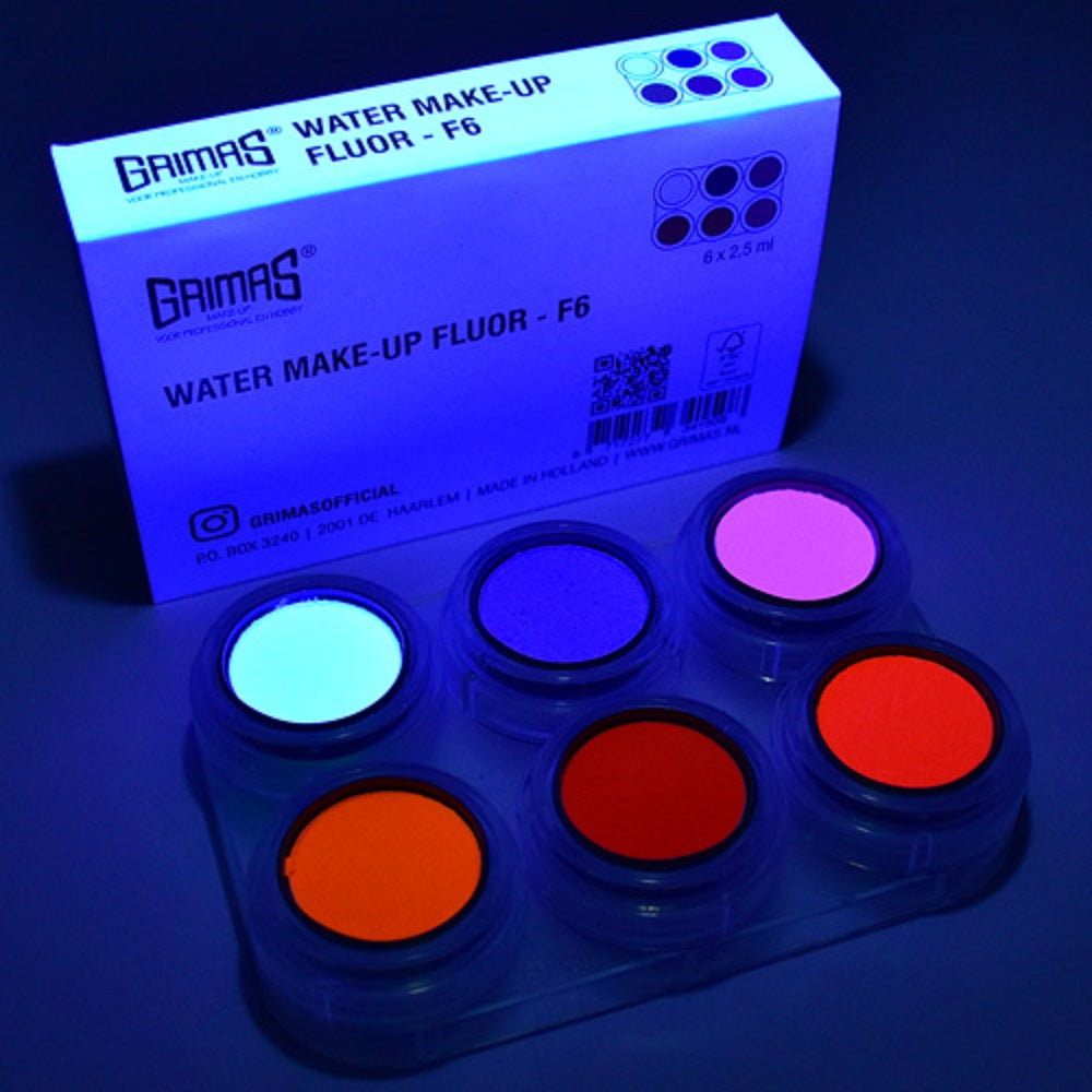 Grimas Water Make-up Fluor F6 - 6 x 2,5 ml Palette