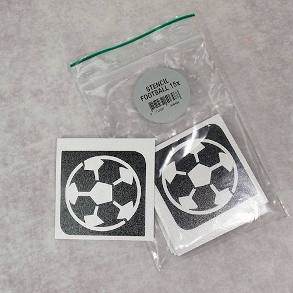 Grimas Selbstklebende Glitzer Tattooschablonen Football (Fußball) 15 Stück