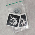 Grimas Selbstklebende Glitzer Tattooschablonen Unicorn Head (Einhornkopf) 15 Stück