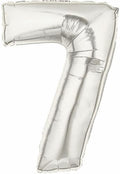Große Folienballon Zahl 7 Silber - 101cm 40''