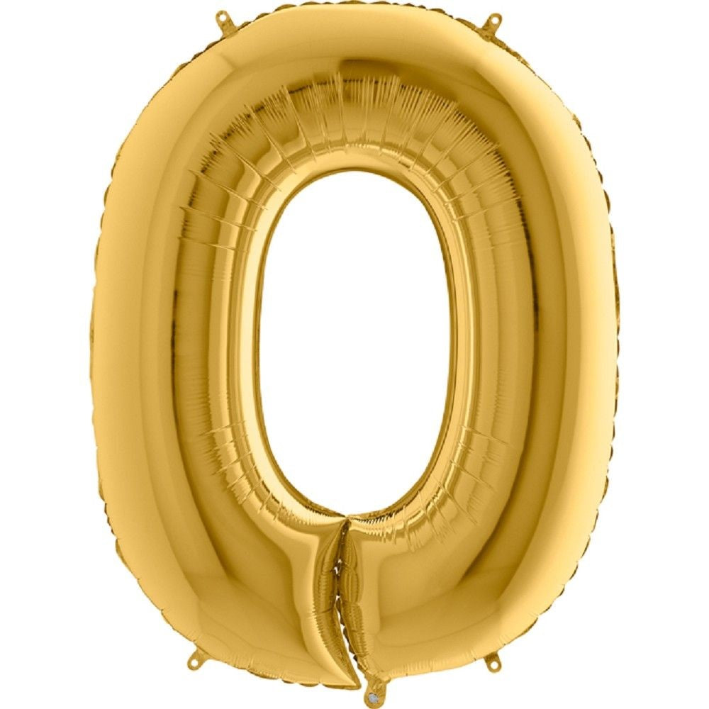 Folienballon Zahl 0 (gold) 102cm 40"
