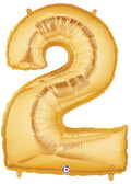 Große Folienballon Zahl 2 (gold) 101cm