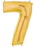 Große Folienballon Zahl 7 (gold) 101cm
