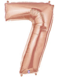 Große Folienballon Zahl 7 (rose Gold) - 101cm