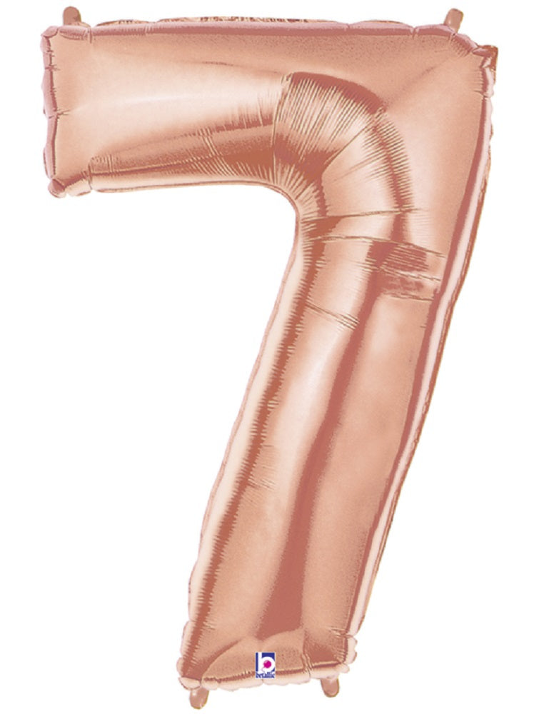 Große Folienballon Zahl 7 (rose Gold) - 101cm