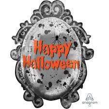 Gruseliger Spiegel Happy Halloween Folienballon 78cm