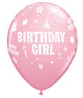 Birthday Girl Pink Rosa  27,5cm 11" Latex Luftballons Qualatex