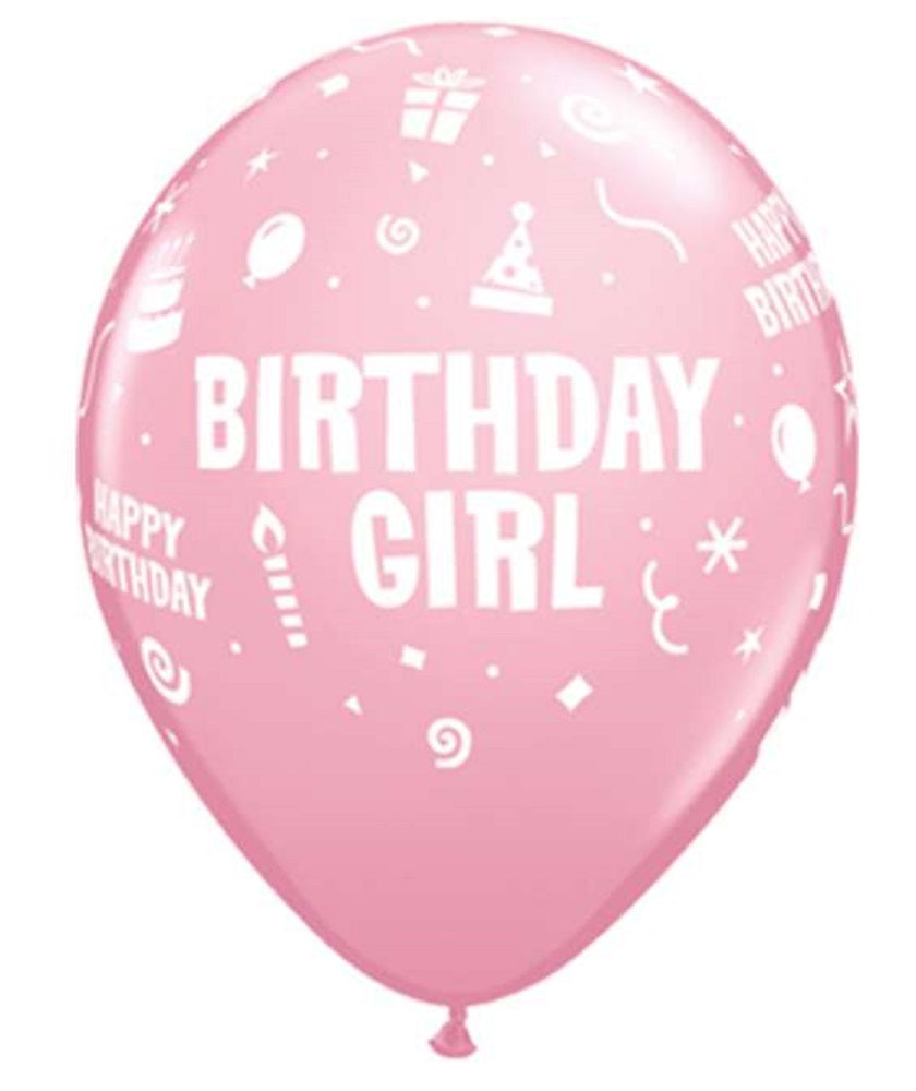 Birthday Girl Pink Rosa  27,5cm 11" Latex Luftballons Qualatex