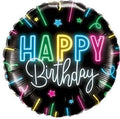Happy Birthday Neon Glow Folienballon 46cm 18''