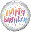Happy Birthday Rainbow Dots Folienballon 46cm 18''