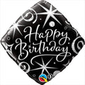 Happy Birthday Diamond Black Folienballon - 45cm 18"