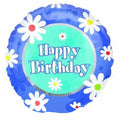 Happy Birthday mit Blumen Folienballon - 95cm 37''