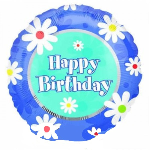 Happy Birthday mit Blumen Folienballon - 95cm 37''