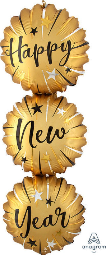 Happy New Year Satin Infused Folienballon 96 cm 38 Inc