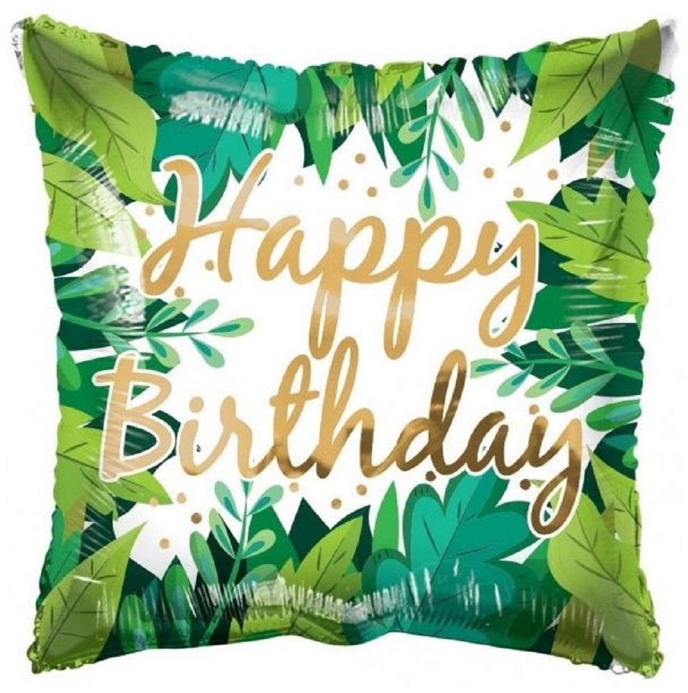 Happy Birthday - Jungle Leaves - 18 in/45cm - ECO