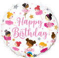 Happy Birthday Ballerinas Folienballon 46cm 18 Inch 