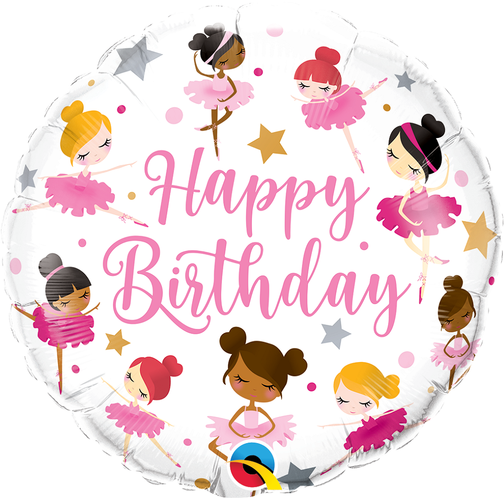 Happy Birthday Ballerinas Folienballon 46cm 18 Inch 