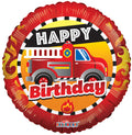 Happy Birthday Fire Truck Folienballon 45cm