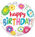 Happy Birthday Floral Circles Folienballon 46cm 18''