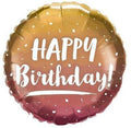 Happy Birthday Gold and Rose Gold Ombre Folienballon 46cm 18 Inch
