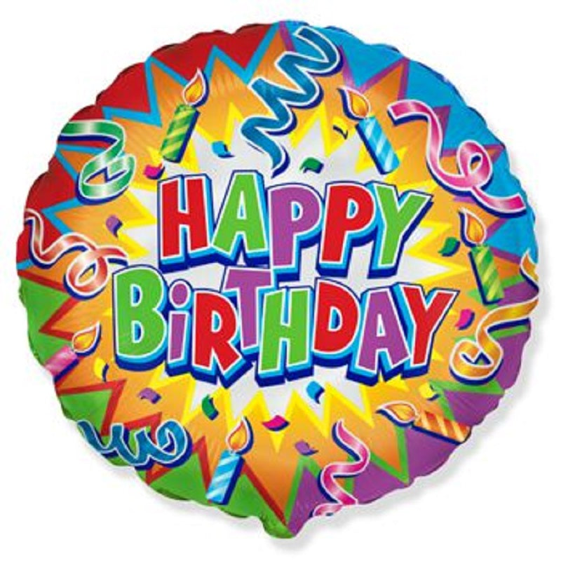 Happy Birthday Kerzen Konfetti Folienballon 45cm 18 Inch