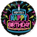 Happy Birthday Neon Folienballon 45cm
