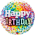 Happy Birthday Rainbow Confetti Folienballon 46cm 18''
