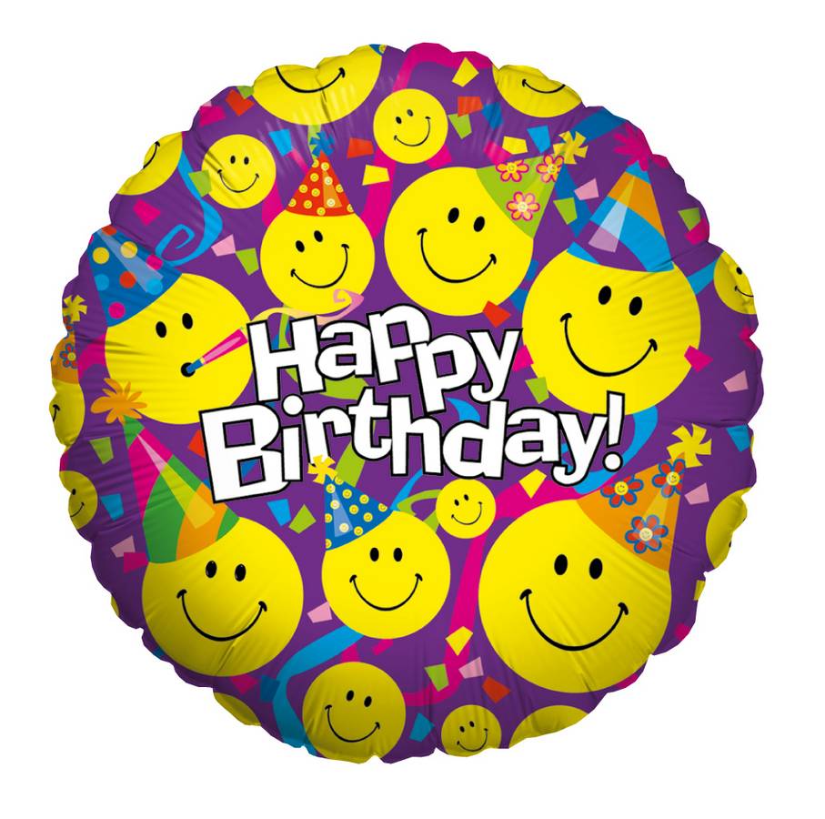 Happy Birthday Smile Folienballon 45cm