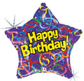 Happy Birthday Star Folienballon 48cm