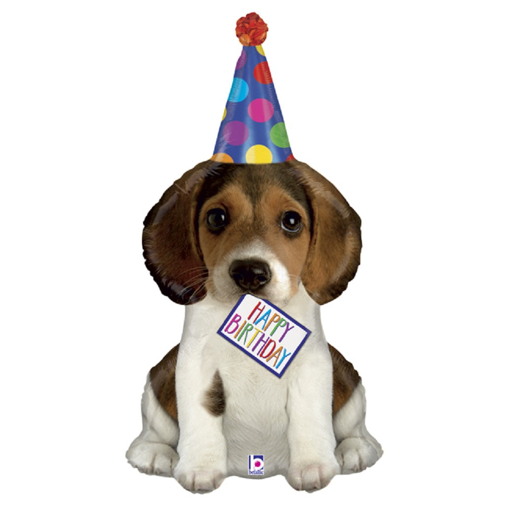 Happy Birthday Welpe Hund Folienballon 104cm 41"